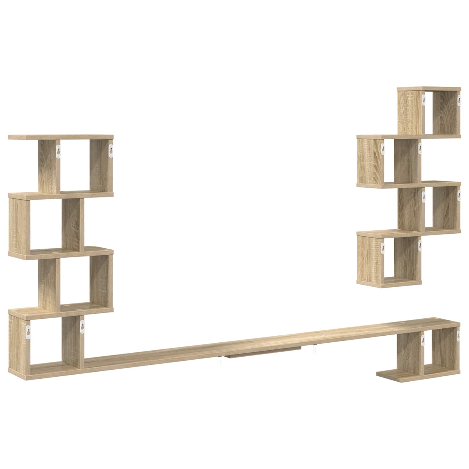 vidaXL Wall-Mounted TV Shelf Sonoma Oak 200 x 15 x 94 cm 6