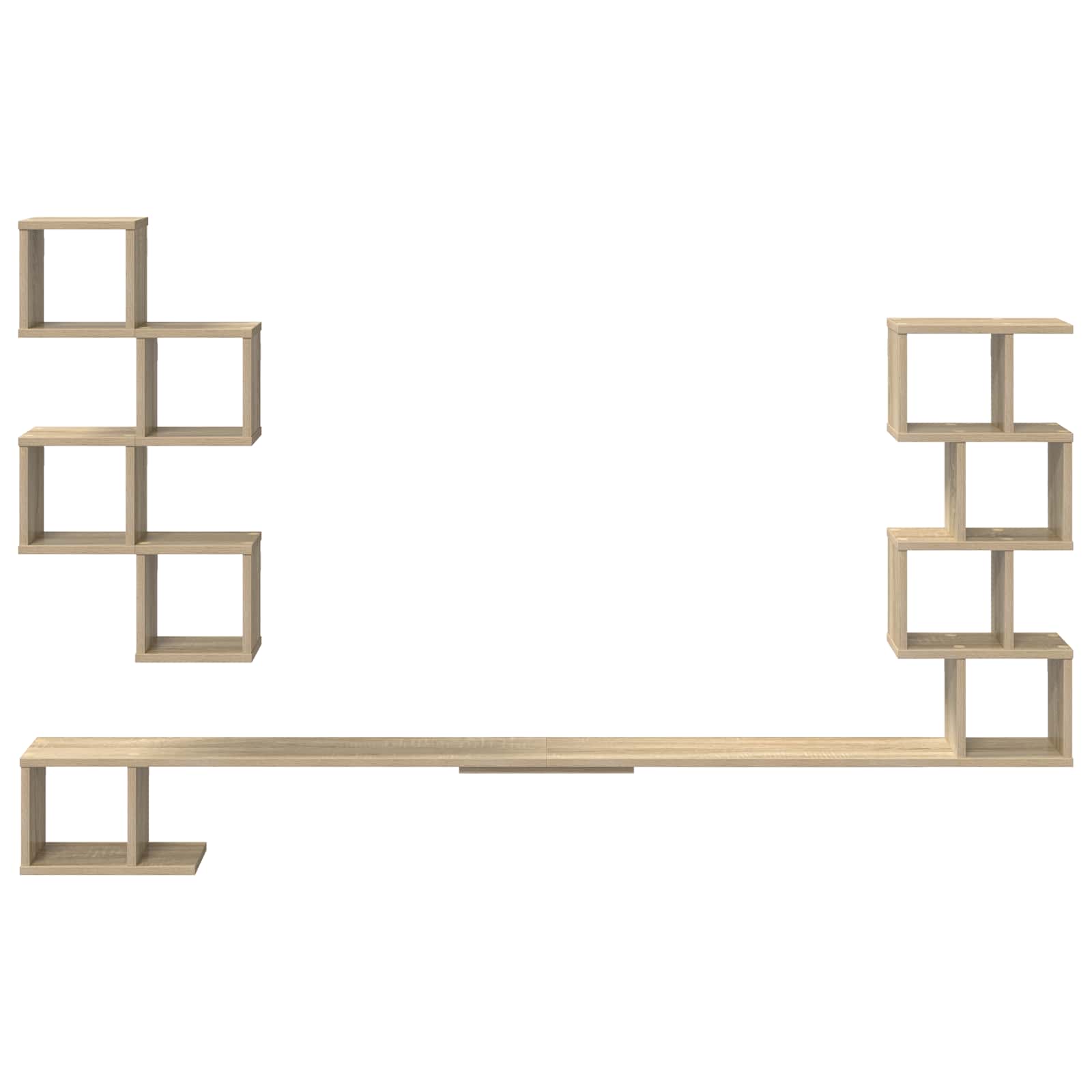 vidaXL Wall-Mounted TV Shelf Sonoma Oak 200 x 15 x 94 cm 4
