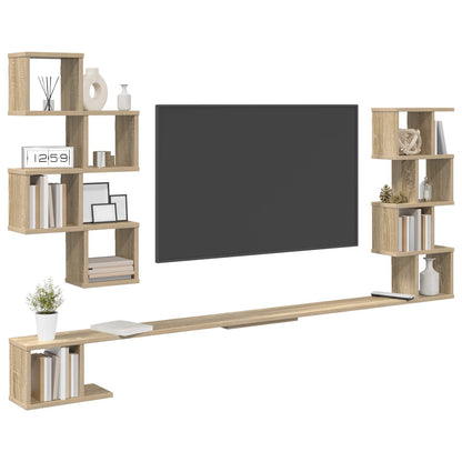 vidaXL Wall-Mounted TV Shelf Sonoma Oak 200 x 15 x 94 cm 3