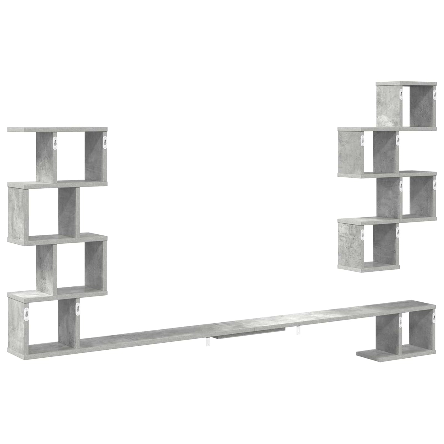 vidaXL Wall-Mounted TV Shelf Concrete Grey 200 x 15 x 94 cm 6