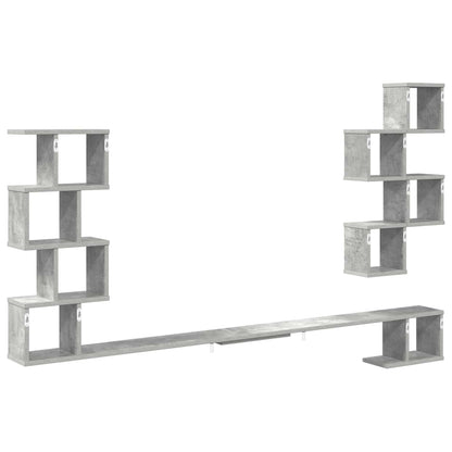 vidaXL Wall-Mounted TV Shelf Concrete Grey 200 x 15 x 94 cm 6
