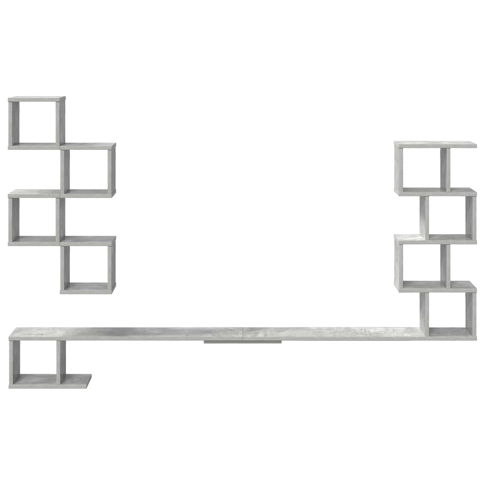 vidaXL Wall-Mounted TV Shelf Concrete Grey 200 x 15 x 94 cm 4