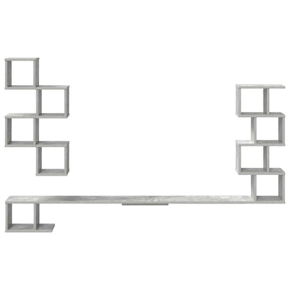 vidaXL Wall-Mounted TV Shelf Concrete Grey 200 x 15 x 94 cm 4