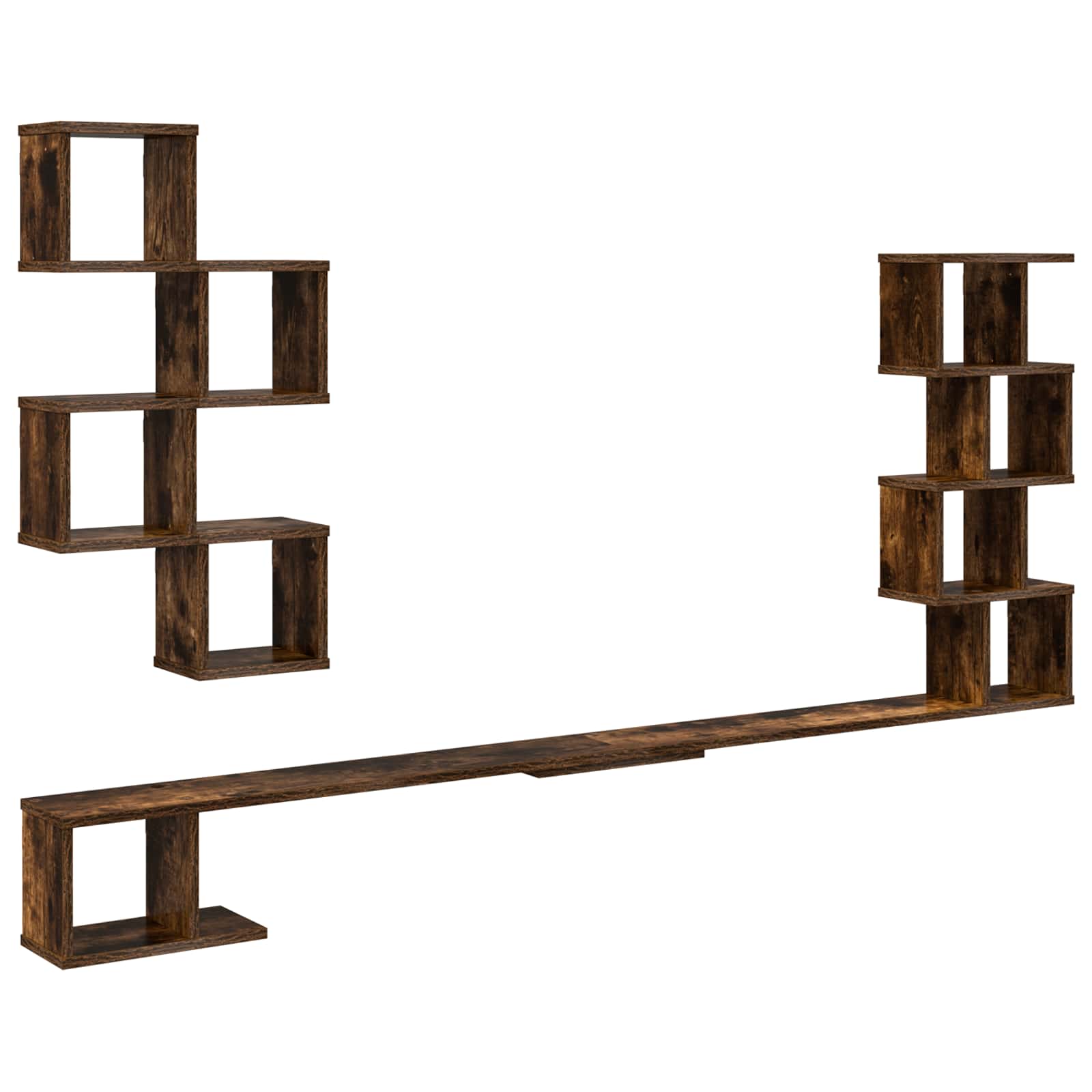 vidaXL Wall-Mounted TV Shelf Smoked Oak 200 x 15 x 94 cm 2