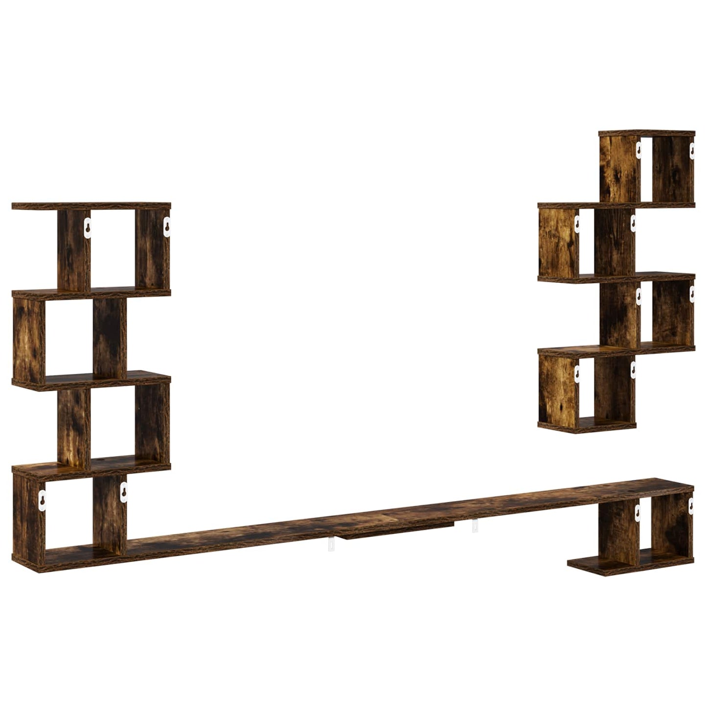 vidaXL Wall-Mounted TV Shelf Smoked Oak 200 x 15 x 94 cm 6