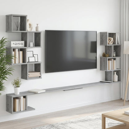 vidaXL Wall-Mounted TV Shelf Grey Sonoma 200 x 15 x 94 cm 1