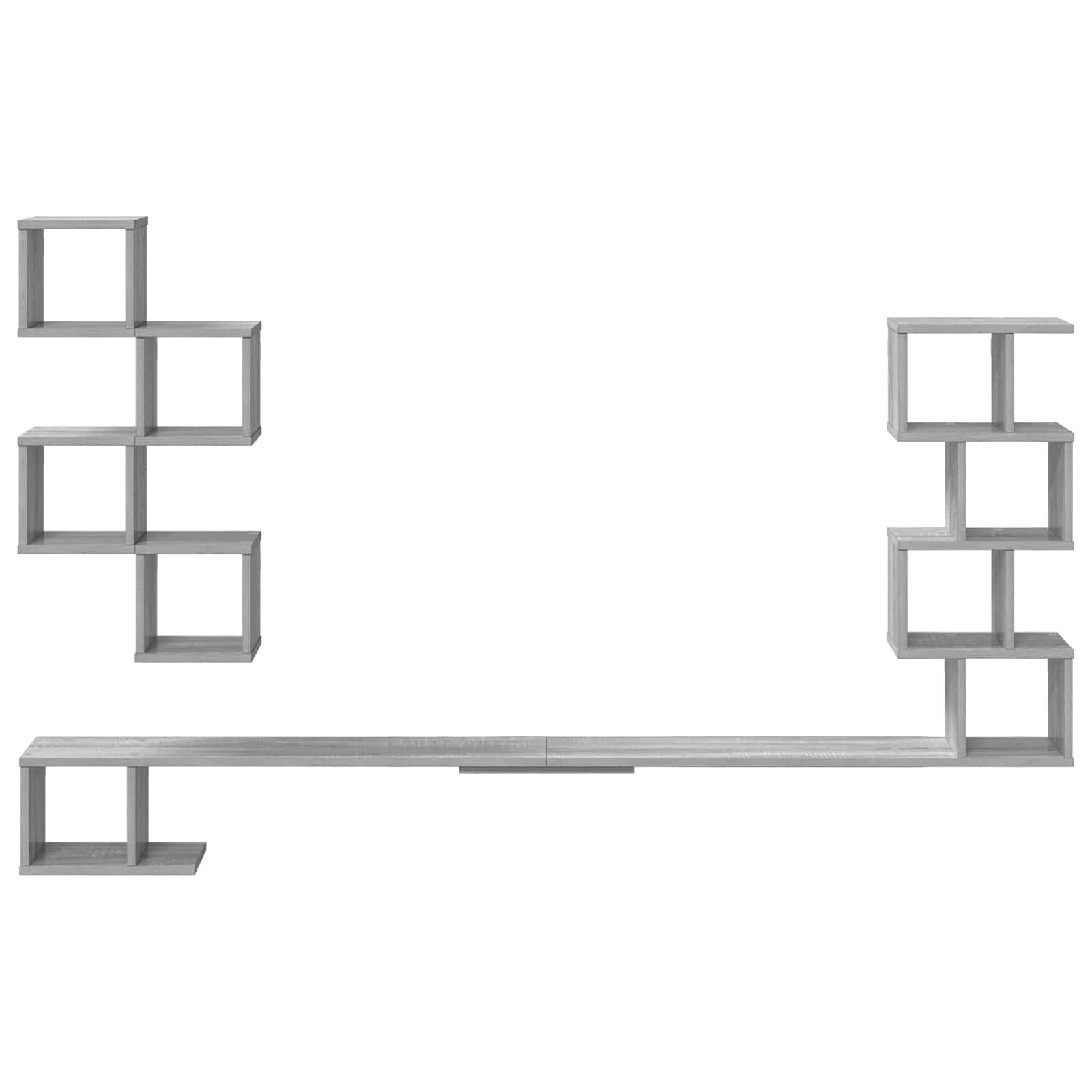 vidaXL Wall-Mounted TV Shelf Grey Sonoma 200 x 15 x 94 cm 4