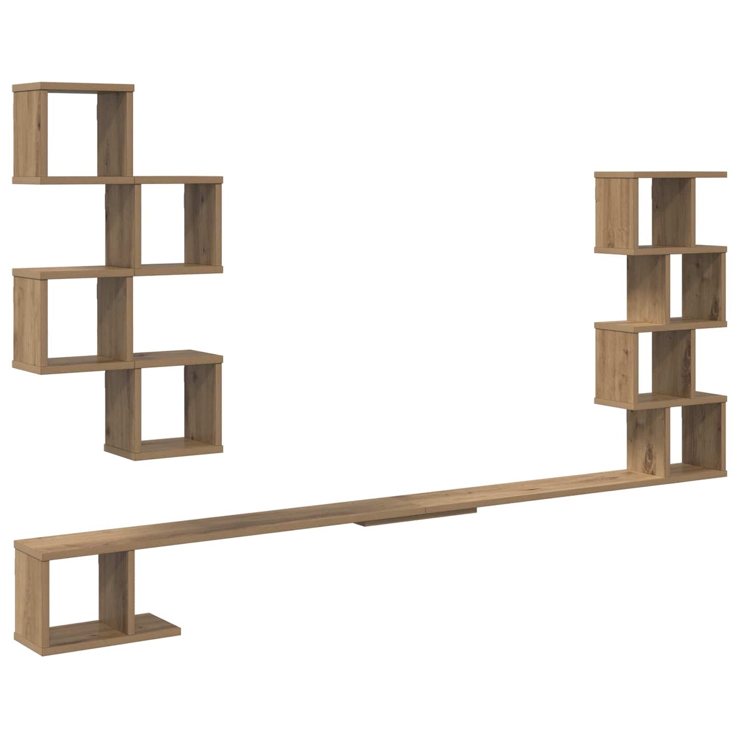 vidaXL Wall-Mounted TV Shelf Artisan Oak 200 x 15 x 94 cm 2