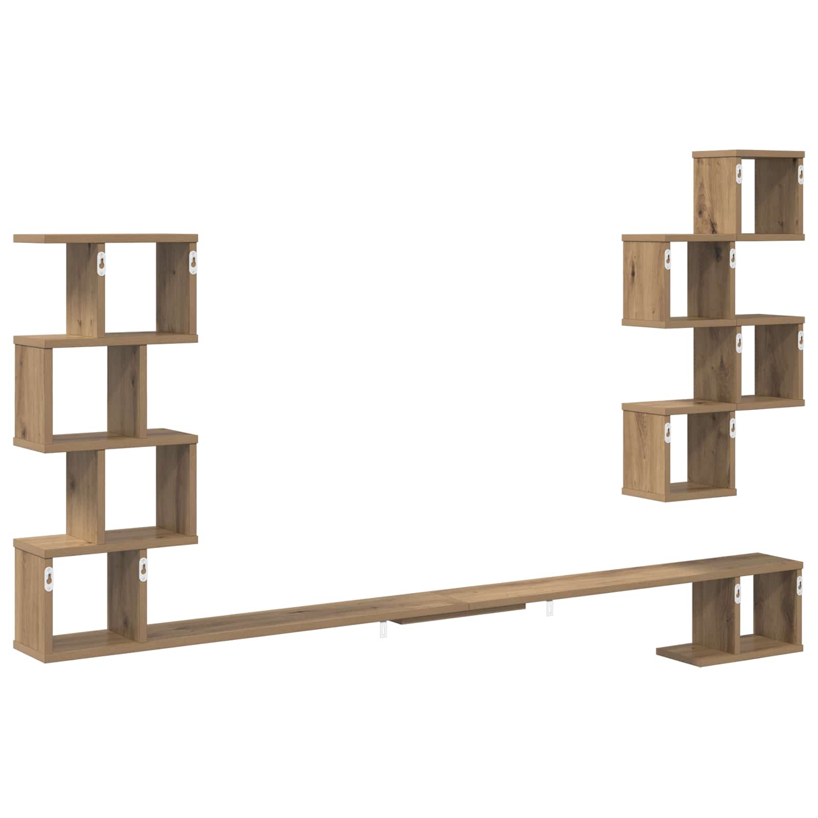 vidaXL Wall-Mounted TV Shelf Artisan Oak 200 x 15 x 94 cm 6
