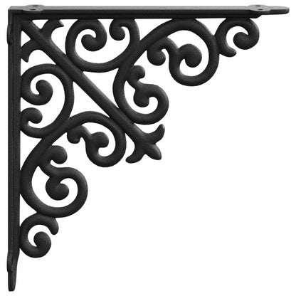 Wall Shelf Brackets 9.5 x 9.5 x 3 cm Steel 12 Black