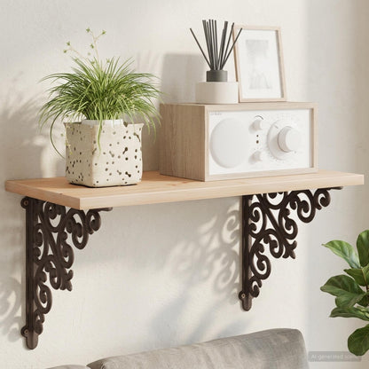 vidaXL Wall Shelf Brackets 9.5 x 9.5 x 3 cm Steel 12 pcs