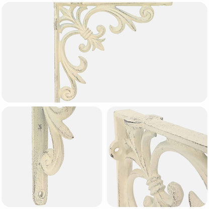 Wall Shelf Brackets 12 pcs Antique White