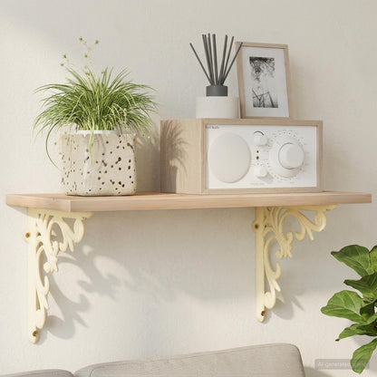 Wall Shelf Brackets 12 pcs Antique White