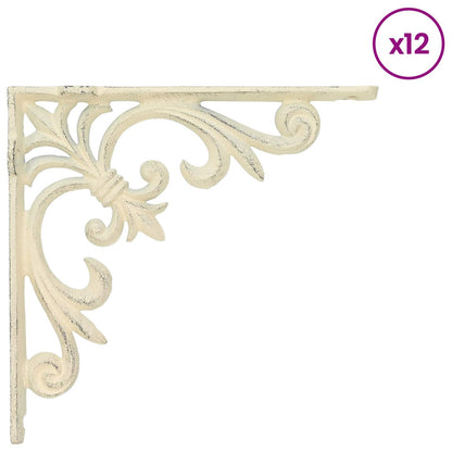 Wall Shelf Brackets 12 pcs Antique White