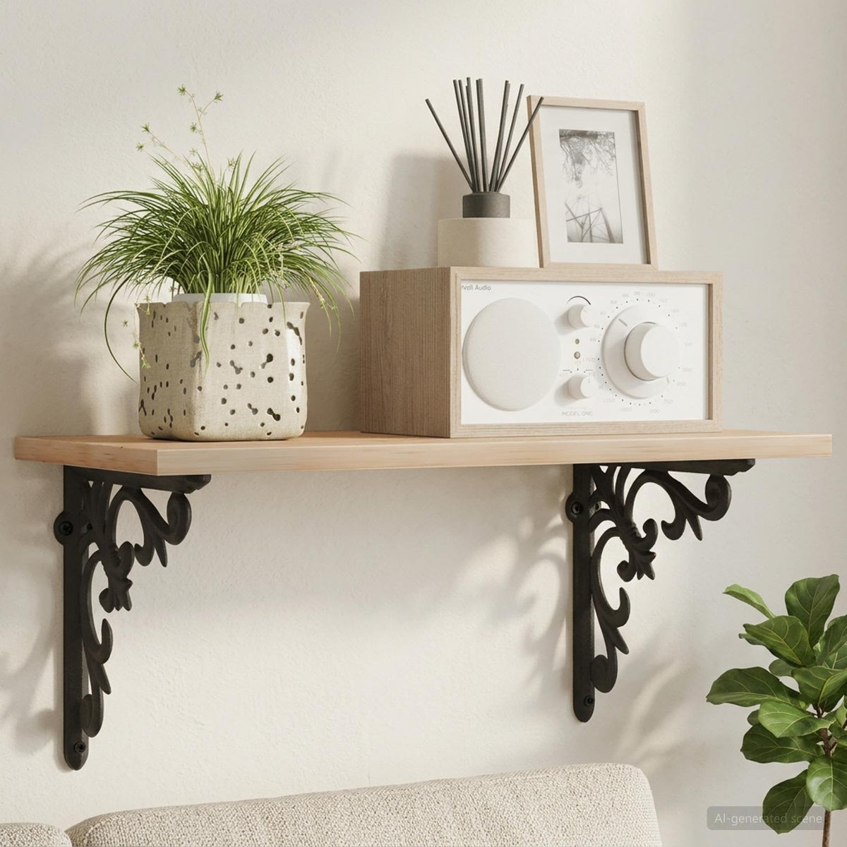 Wall Shelf Brackets 10 x 10 x 2.8 cm Steel 12 Black
