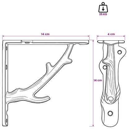 Wall Shelf Brackets 12 pcs Antique Brown Steel