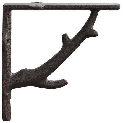 Wall Shelf Brackets 12 pcs Antique Brown Steel
