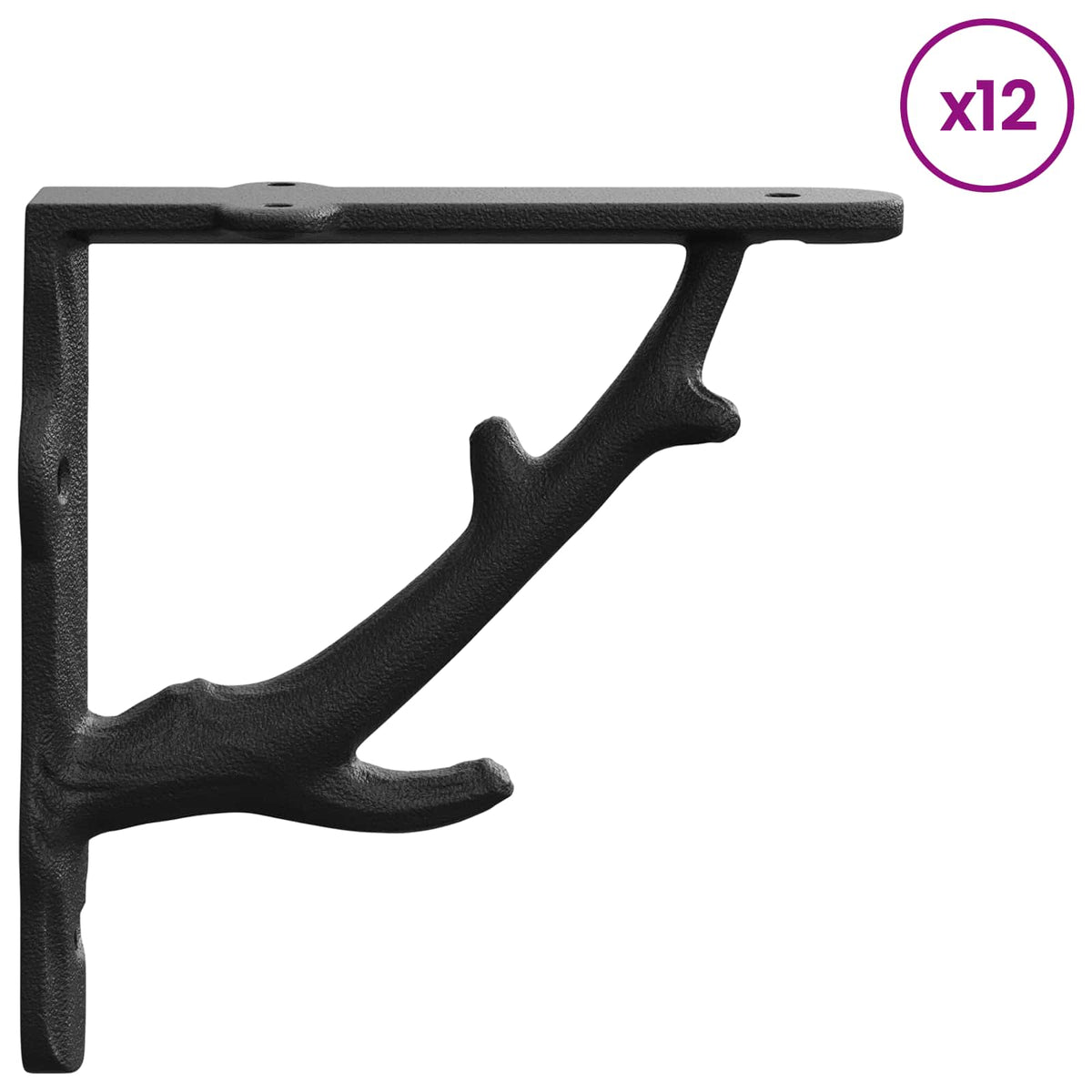Wall Shelf Brackets 12 pcs Black