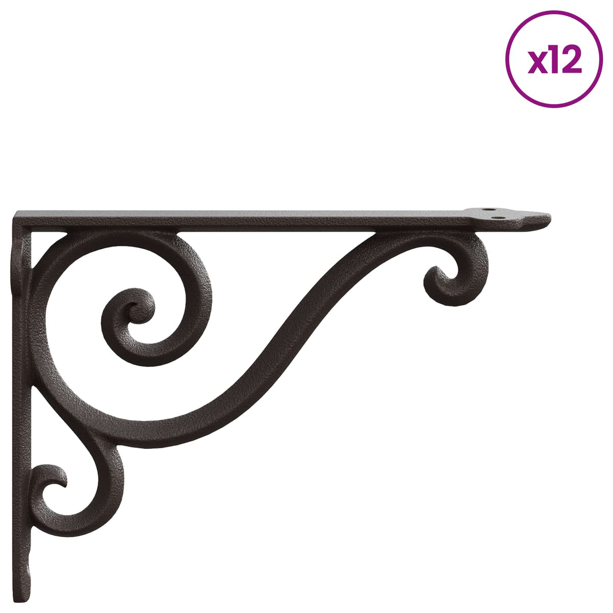 Wall Shelf Brackets 12 pcs Antique Brown Steel