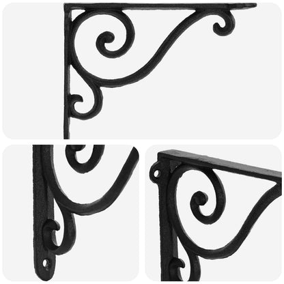 Wall Shelf Brackets 12 pcs Black