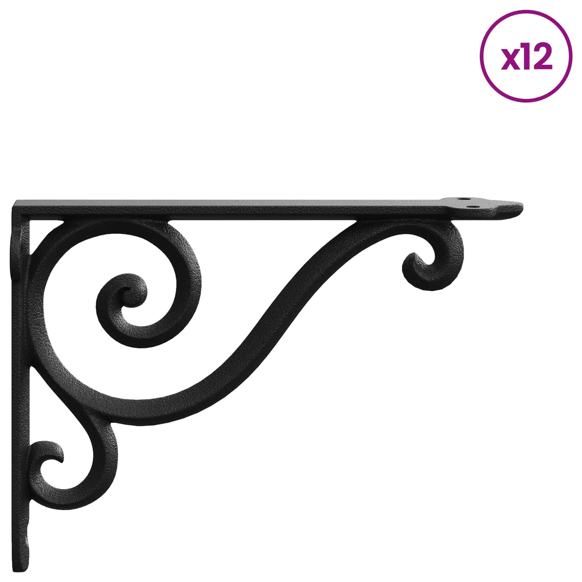Wall Shelf Brackets 12 pcs Black