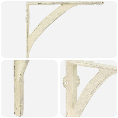 vidaXL Wall Shelf Brackets 12 pcs Antique White 14.5 x 14.5 x 3.5 cm 5