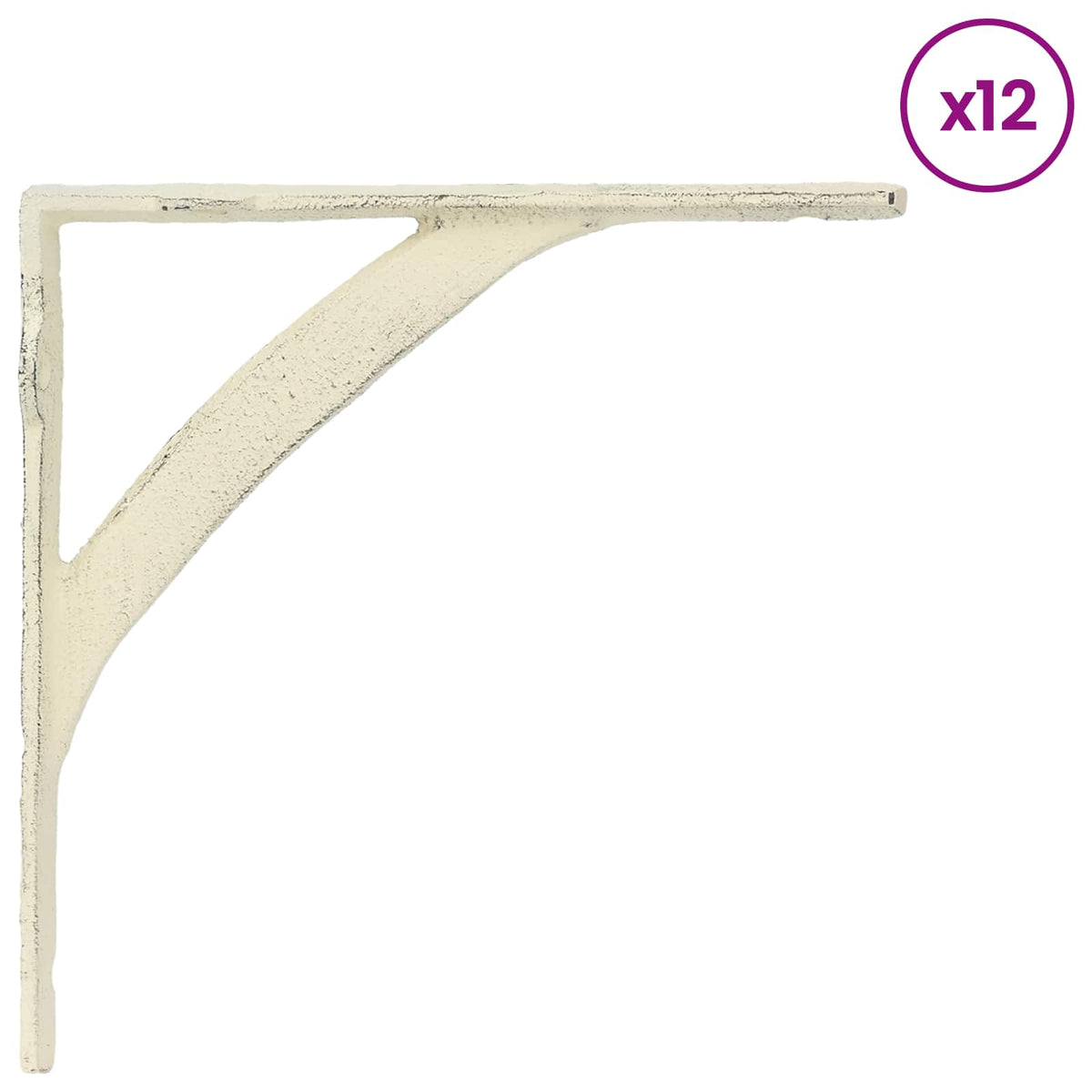vidaXL Wall Shelf Brackets 12 pcs Antique White 14.5 x 14.5 x 3.5 cm 4