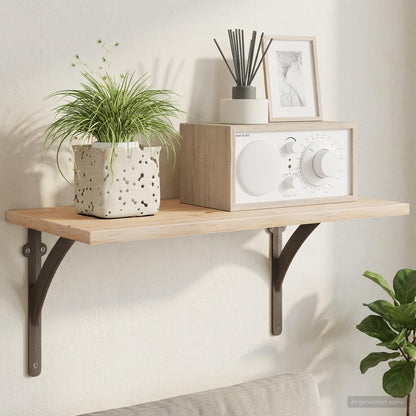 vidaXL Wall Shelf Brackets 12 pcs Antique Brown 14.5 x 14.5 x 3.5 cm 1