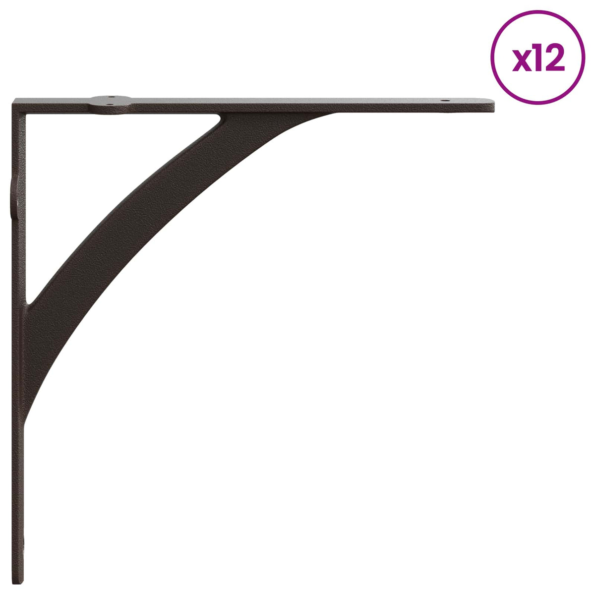 vidaXL Wall Shelf Brackets 12 pcs Antique Brown 14.5 x 14.5 x 3.5 cm 4