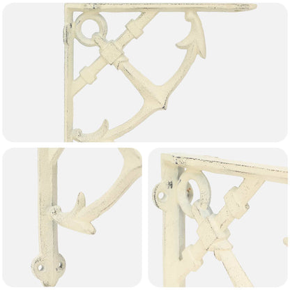 vidaXL Wall Shelf Brackets 12 pcs Antique White 14.5 x 14.5 x 3.5 cm 5