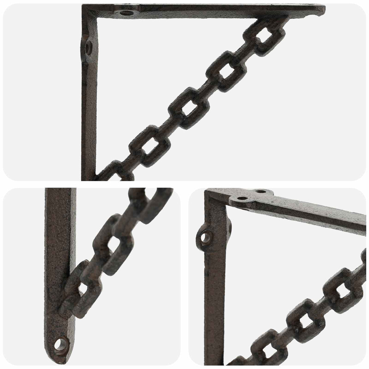 Wall Shelf Brackets 12 pcs Antique Brown