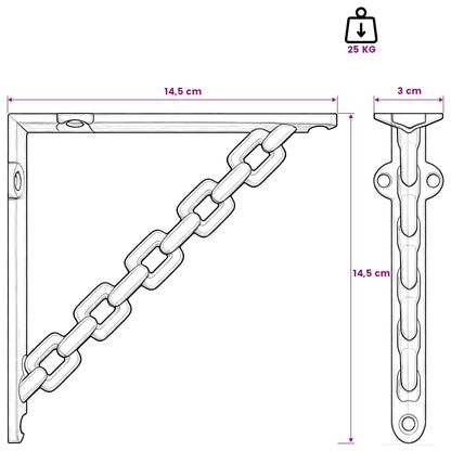 Wall Shelf Brackets 12 pcs Antique Brown