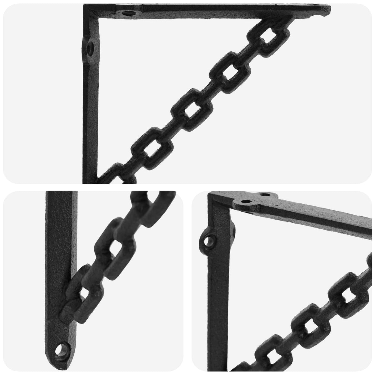Wall Shelf Brackets 12 pcs Black
