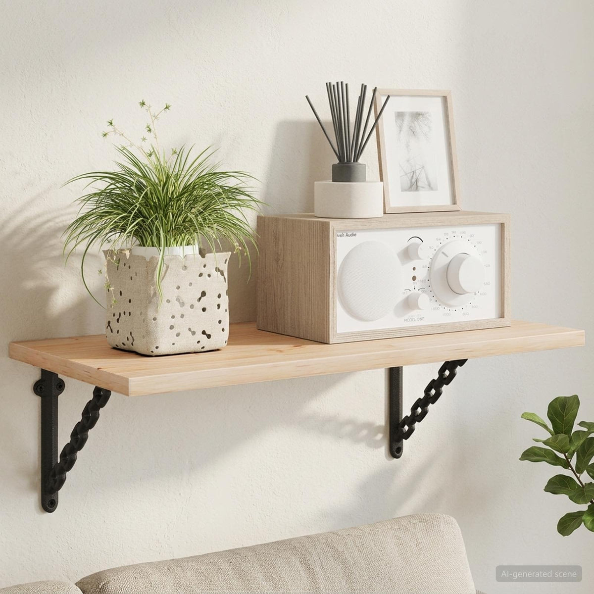 Wall Shelf Brackets 12 pcs Black