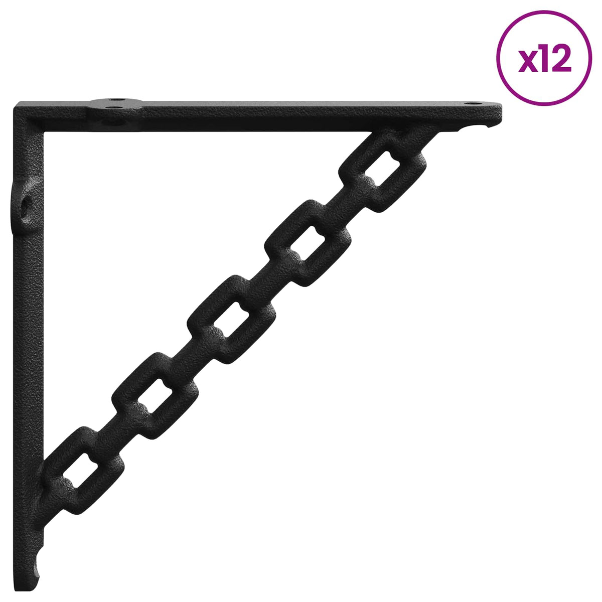 Wall Shelf Brackets 12 pcs Black