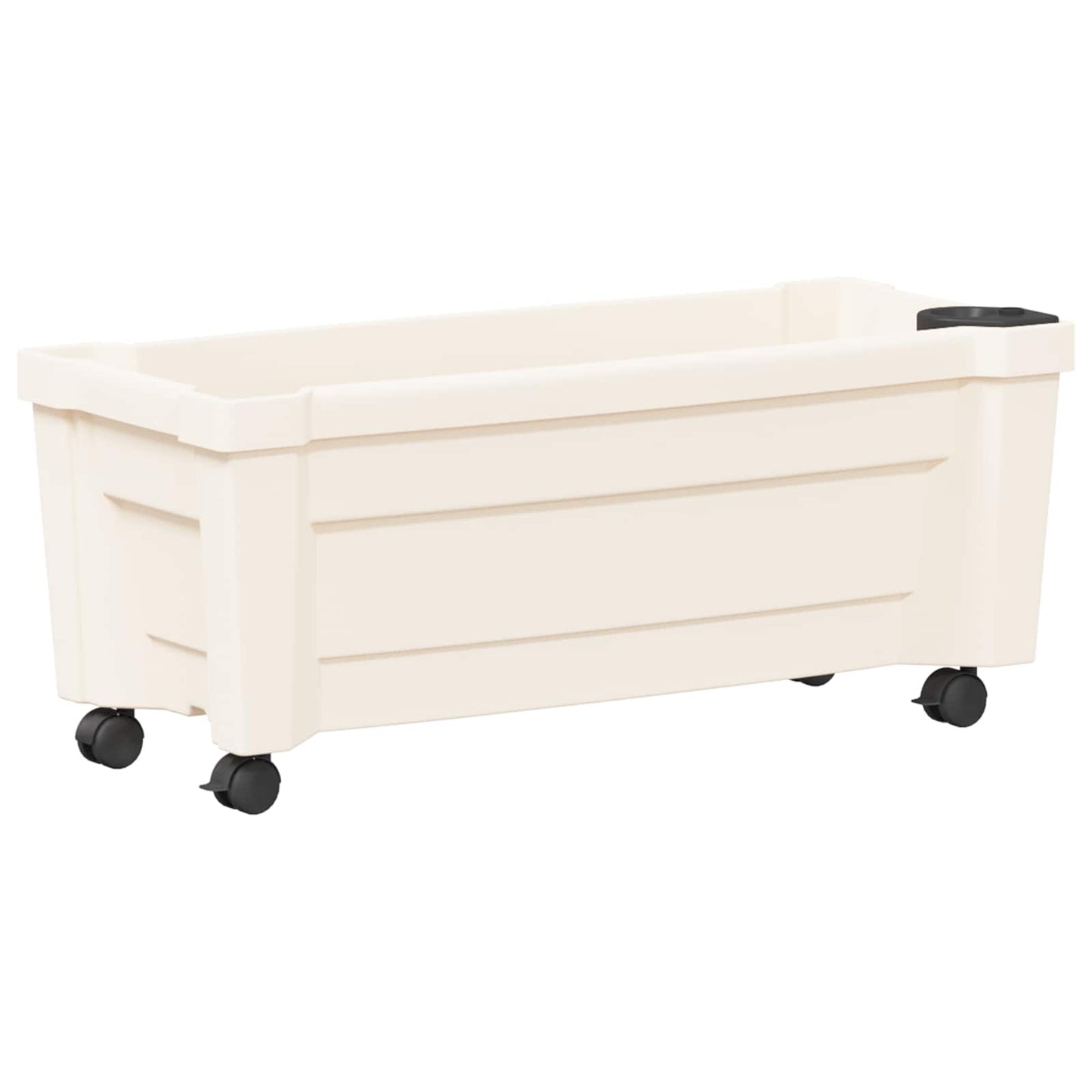 vidaXL Calypso Planter with Wheels PP White 2