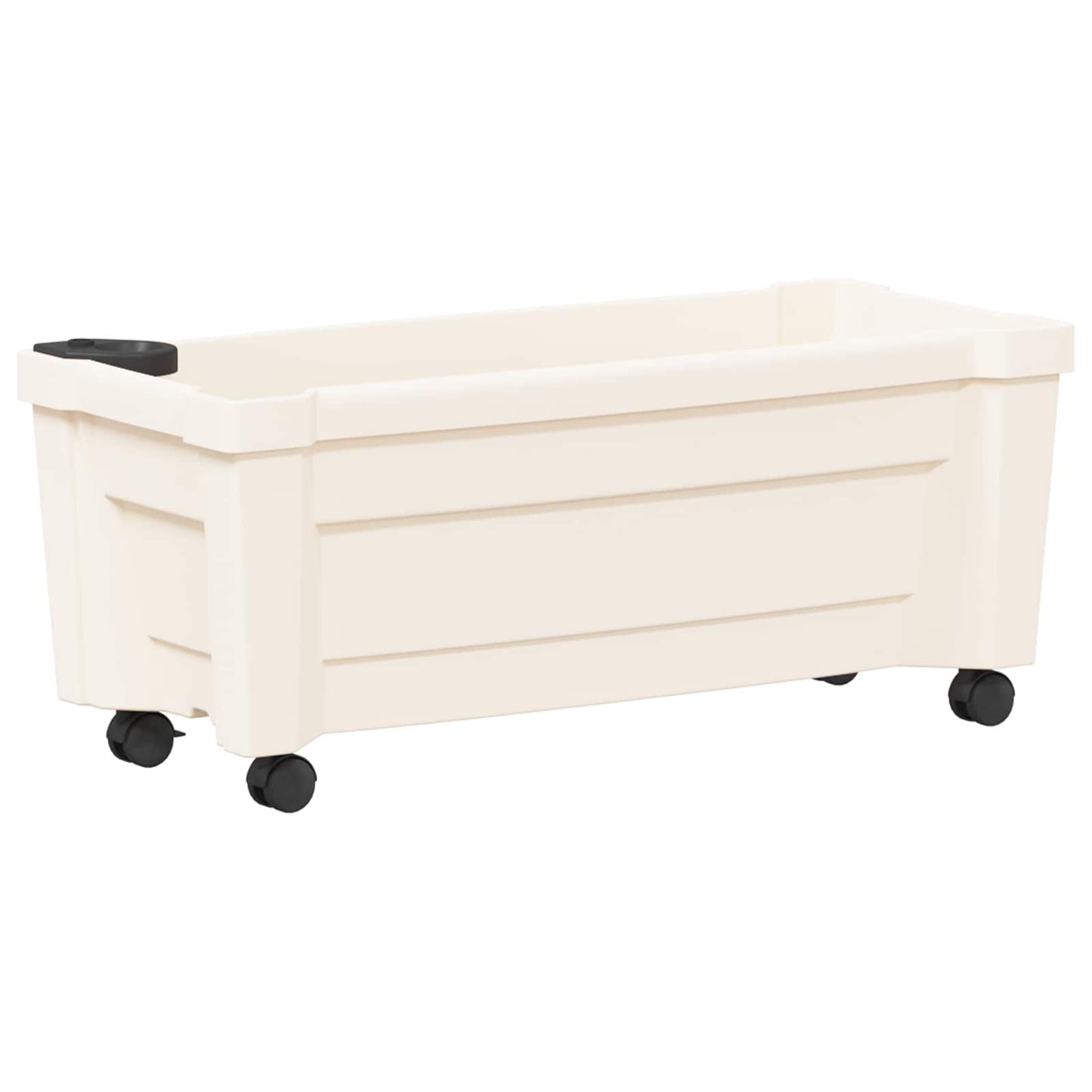 vidaXL Calypso Planter with Wheels PP White 6