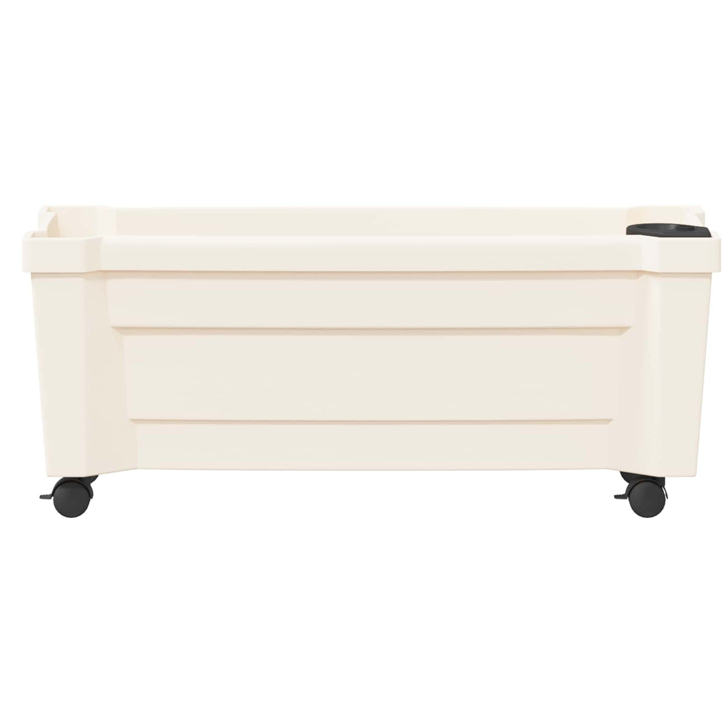 vidaXL Calypso Planter with Wheels PP White 4