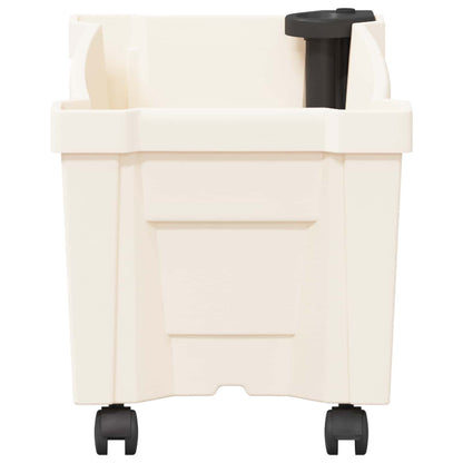 vidaXL Calypso Planter with Wheels PP White 5