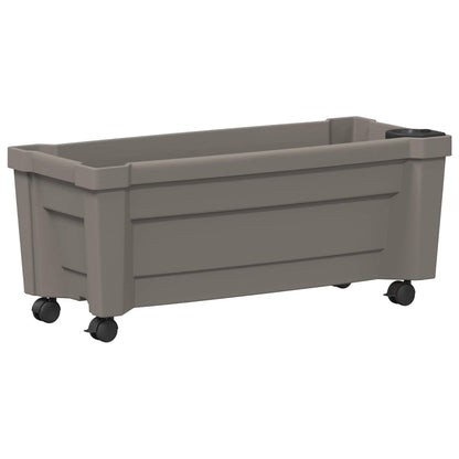 vidaXL Calypso Planter with Wheels PP Grey 1