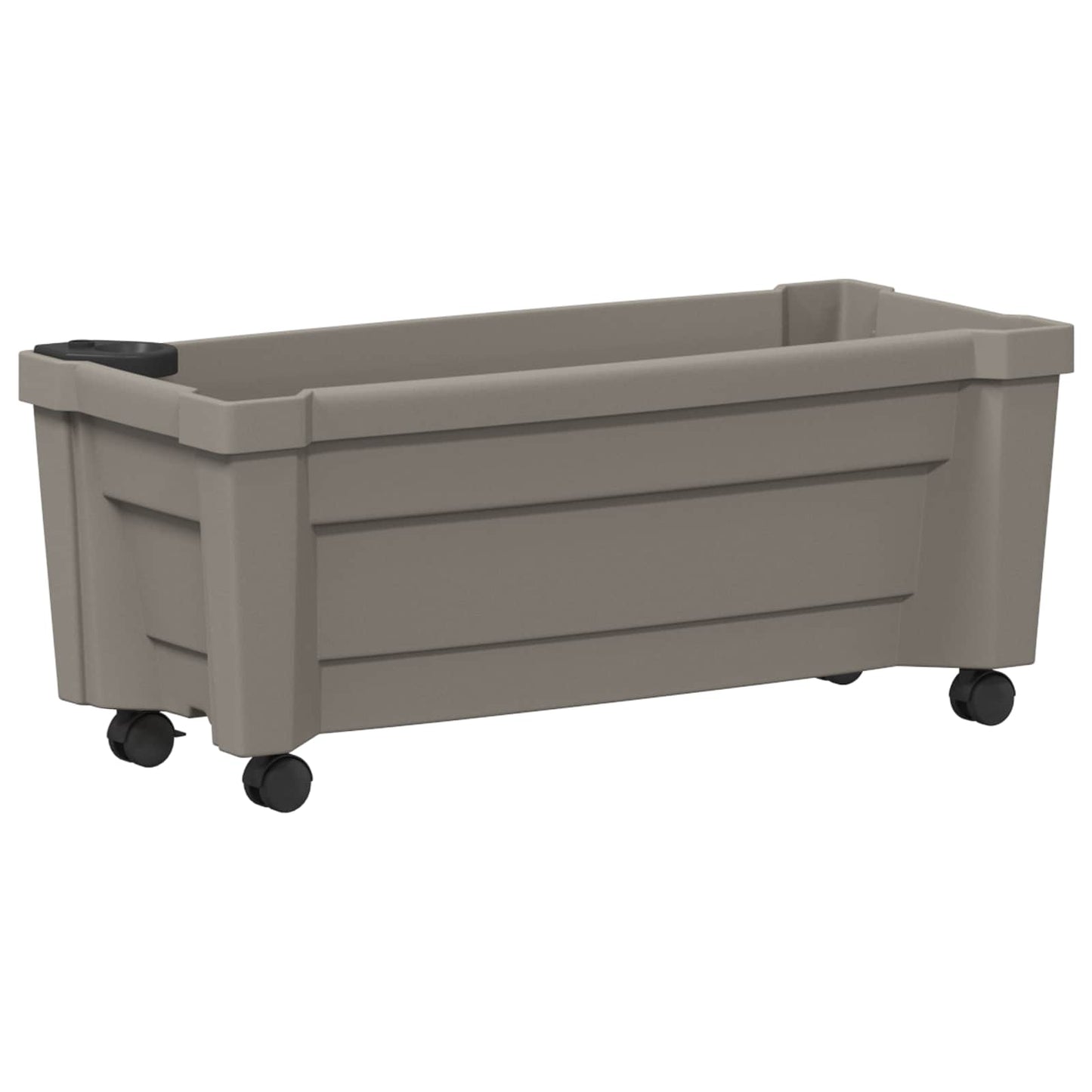 vidaXL Calypso Planter with Wheels PP Grey 5