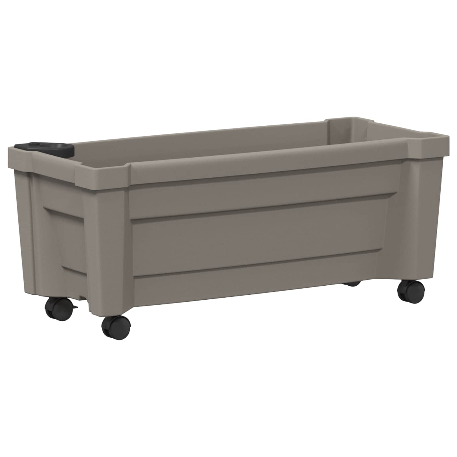 vidaXL Calypso Planter with Wheels PP Grey 5