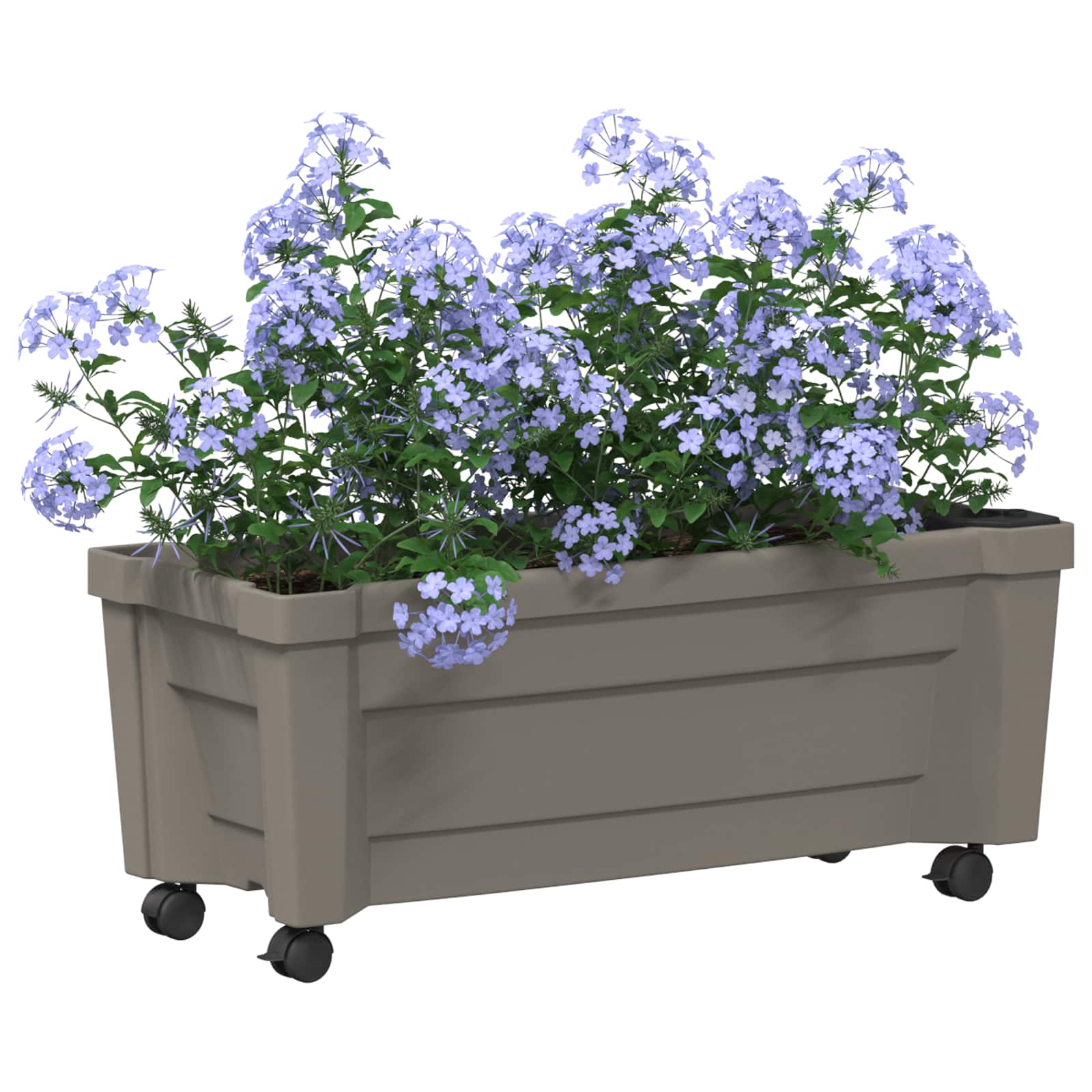 vidaXL Calypso Planter with Wheels PP Grey 2