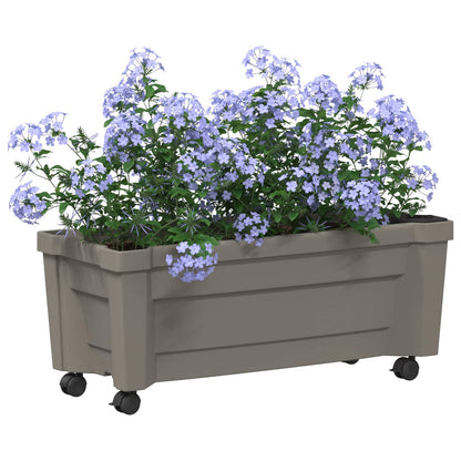 vidaXL Calypso Planter with Wheels PP Grey 2