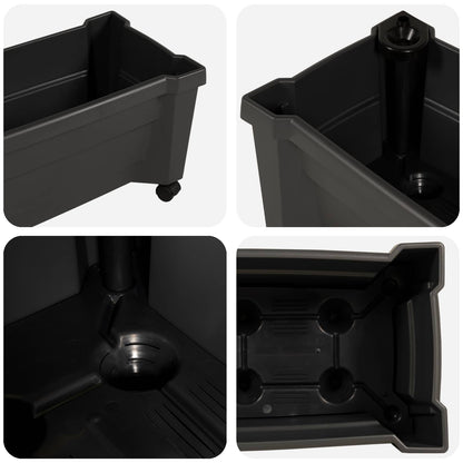 vidaXL Calypso Planter with Wheels PP Anthracite 6