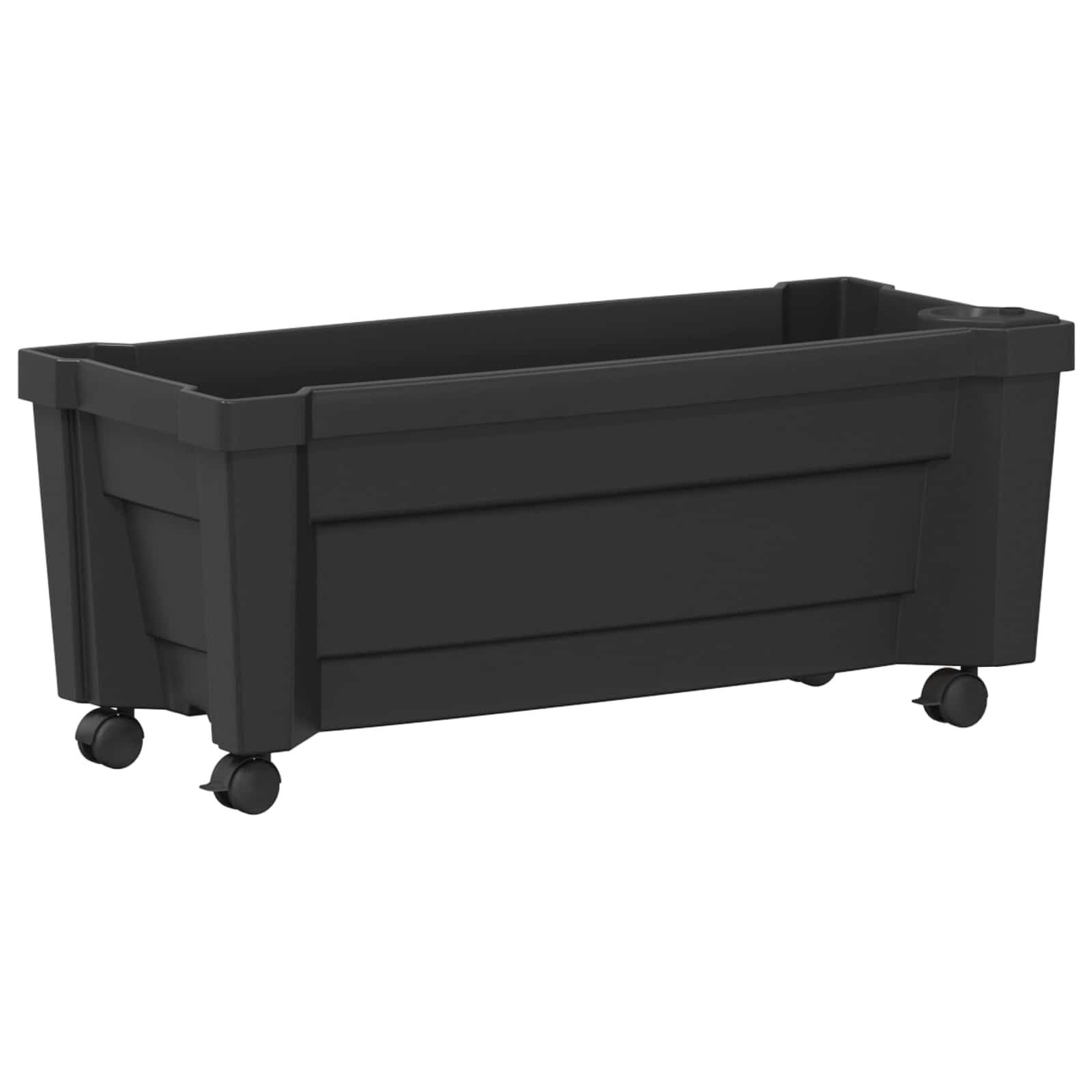 vidaXL Calypso Planter with Wheels PP Anthracite 1