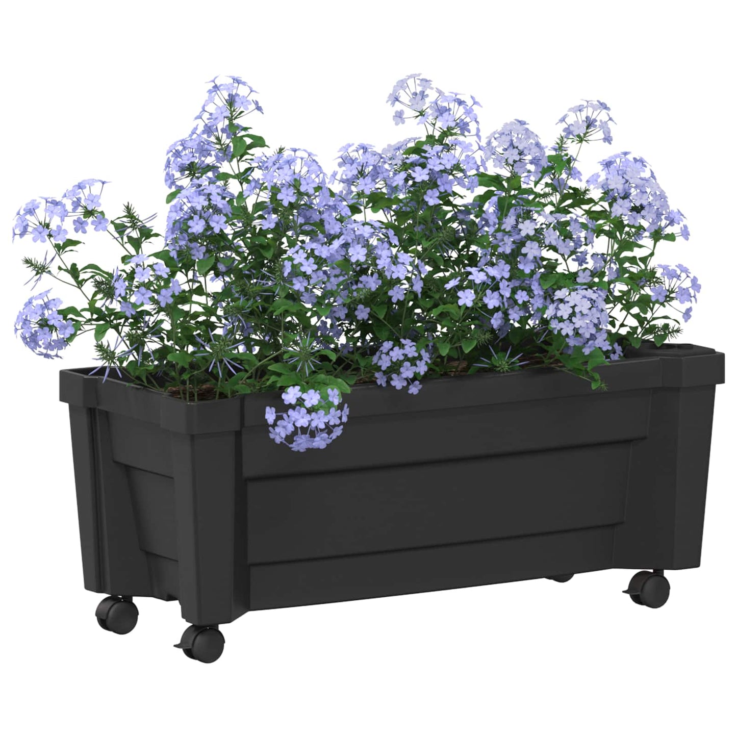 vidaXL Calypso Planter with Wheels PP Anthracite 2