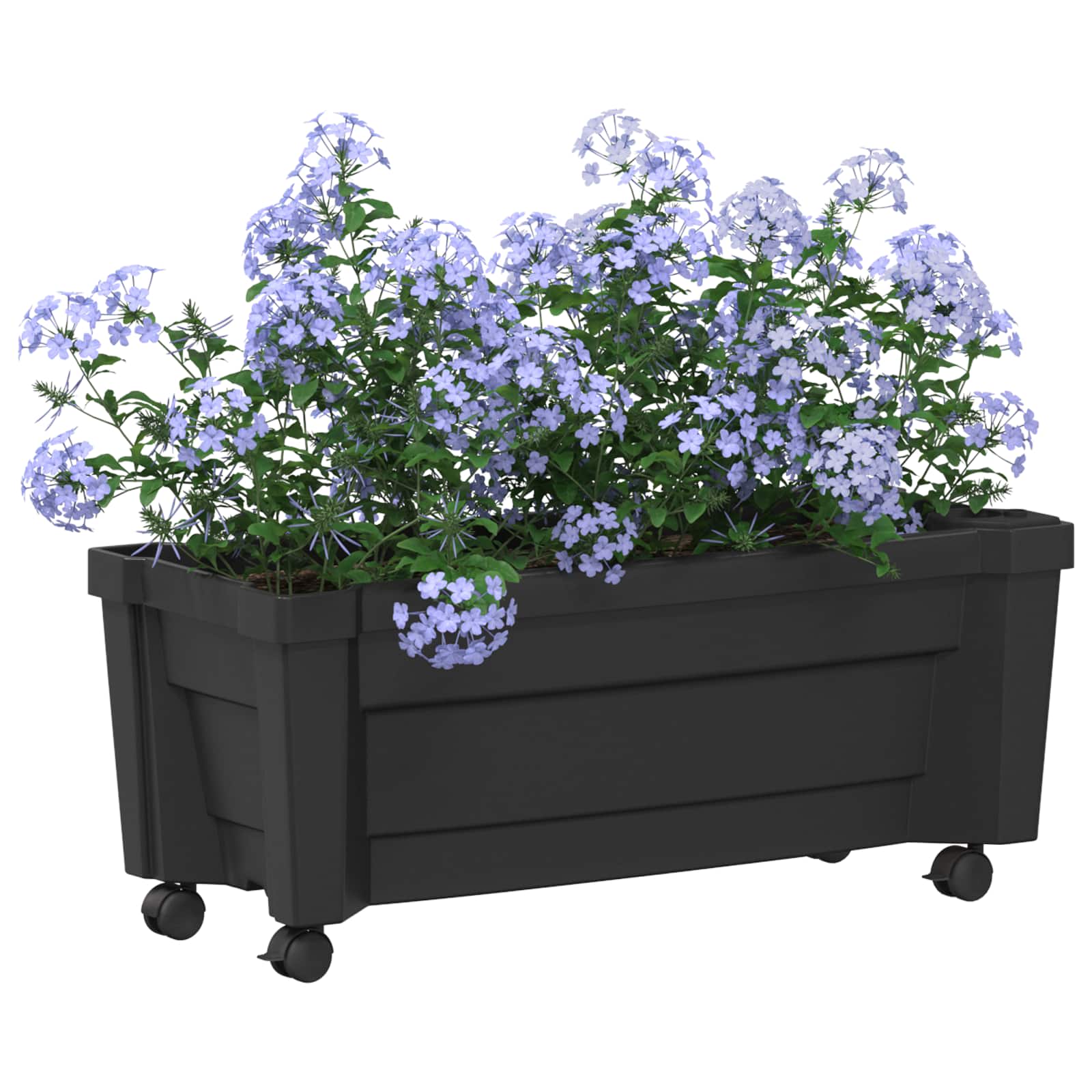vidaXL Calypso Planter with Wheels PP Anthracite 2