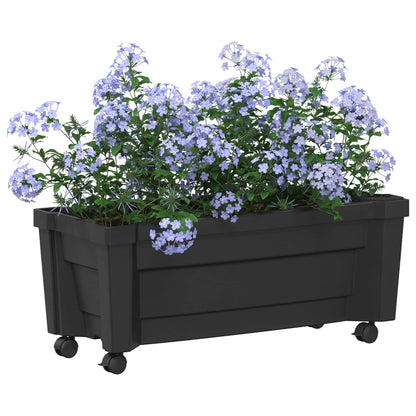 vidaXL Calypso Planter with Wheels PP Anthracite 2