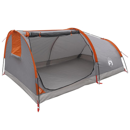 vidaXL Hiking Tent Water-Resistant 2-Person Grey and Orange 2